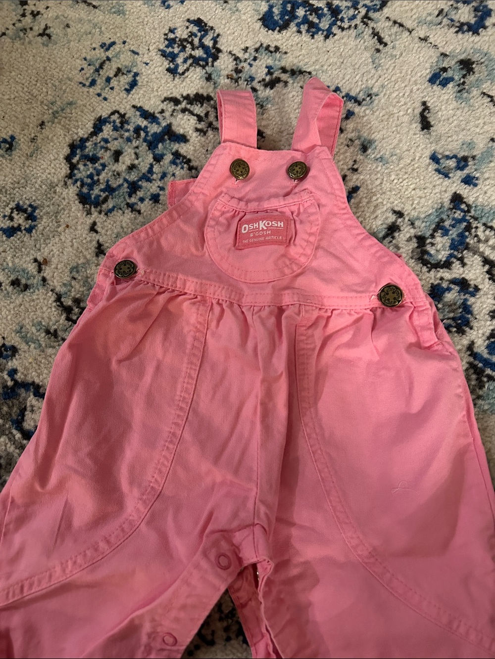 Vintage 80s OshKosh Vestbak Pink Overalls 3-6M